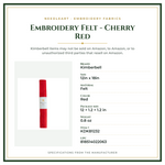 Product Specifications – Embroidery Felt - Cherry Red