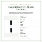 Product Specifications – Embroidery Felt - Black Licorice