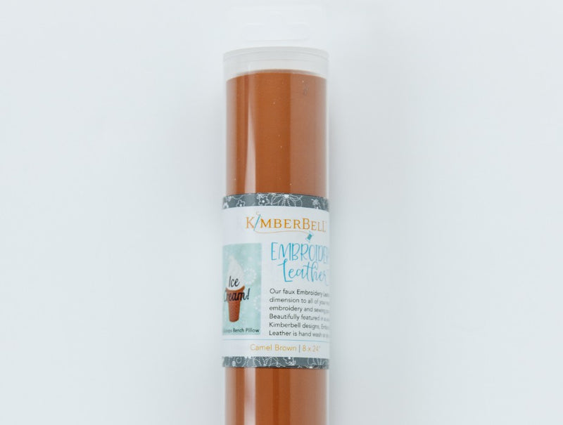 Embroidery Leather Camel Brown