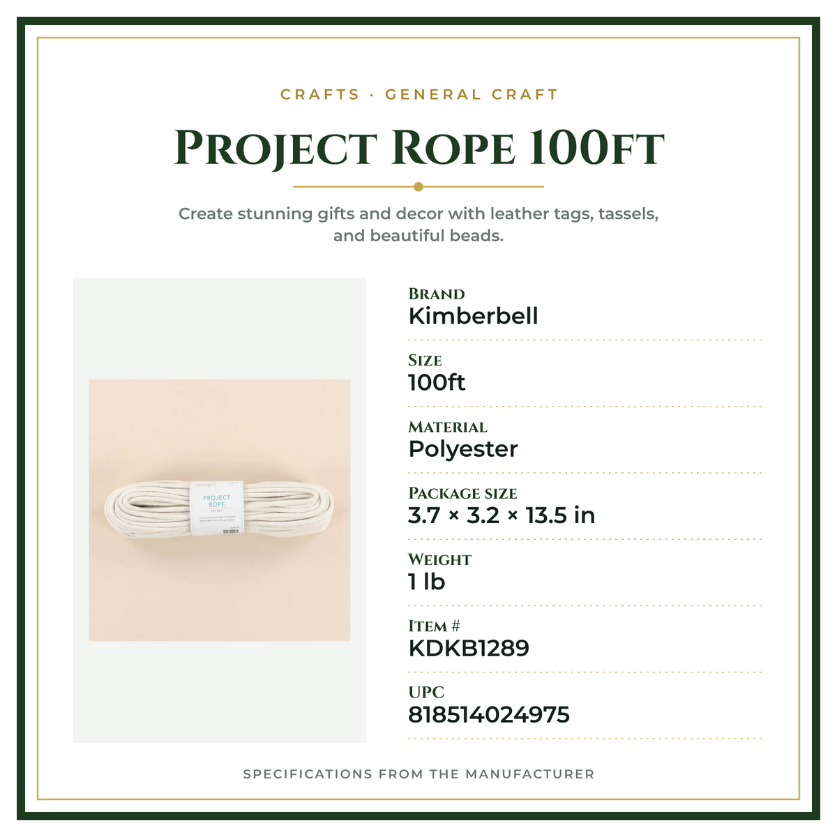 Product Specifications – Project Rope 100ft