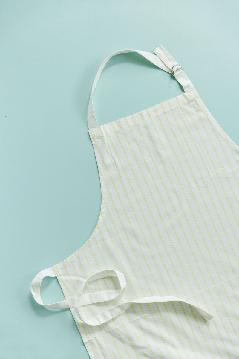 Pinstripe Apron Blank Yellow