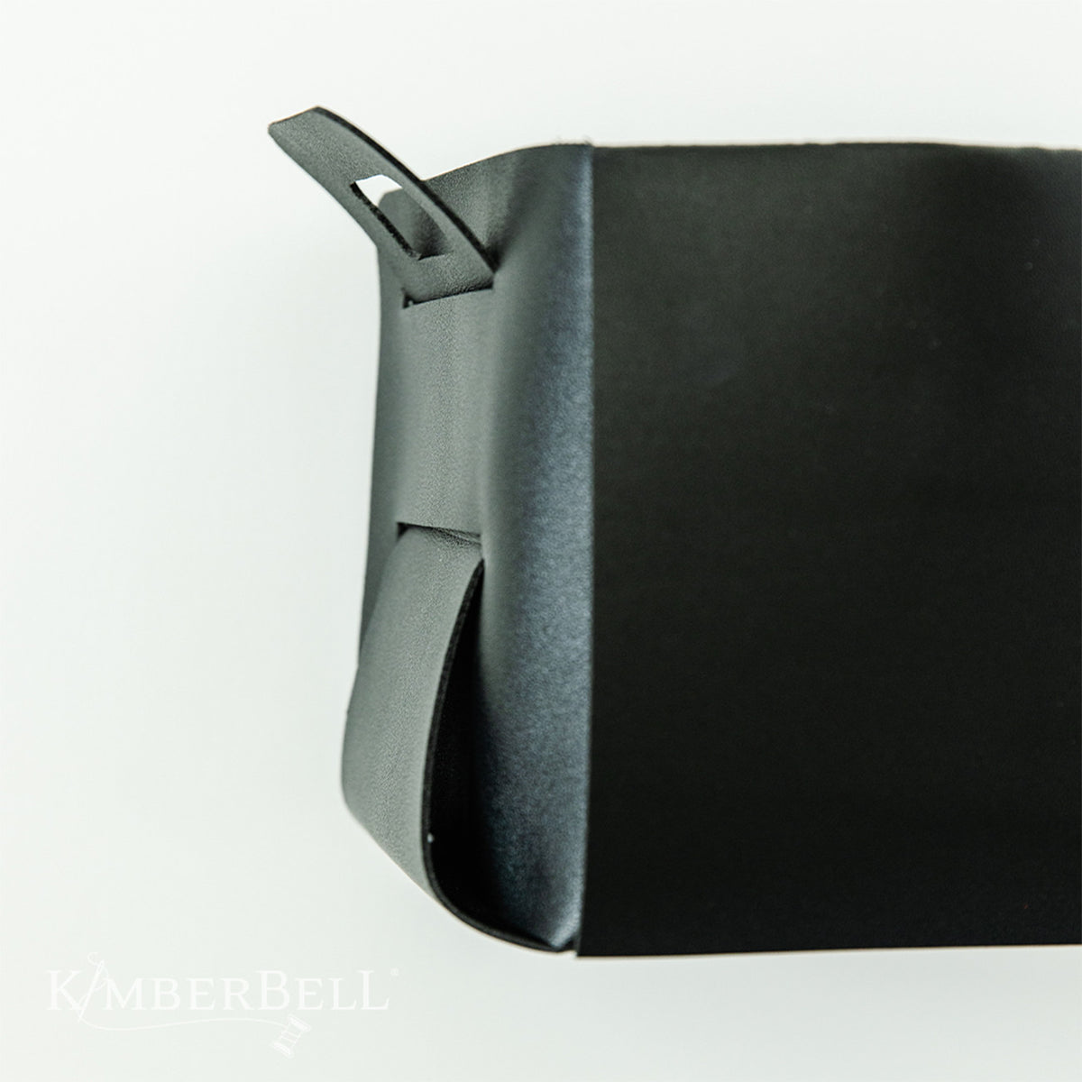 Folding Storage Tote Blank Black Leather