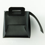 Folding Storage Tote Blank Black Leather