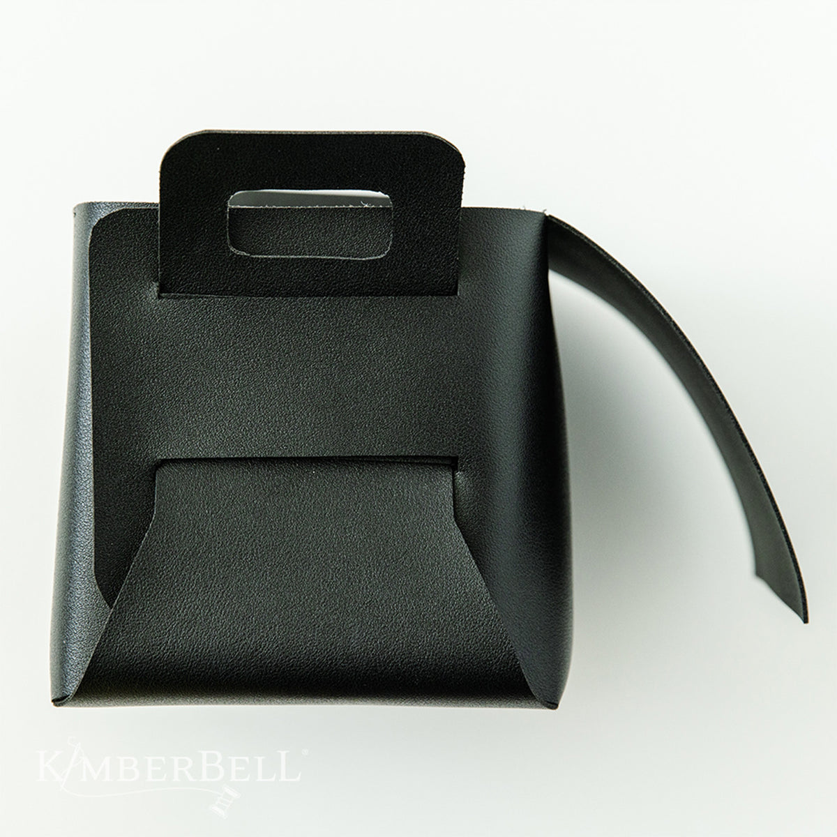 Folding Storage Tote Blank Black Leather