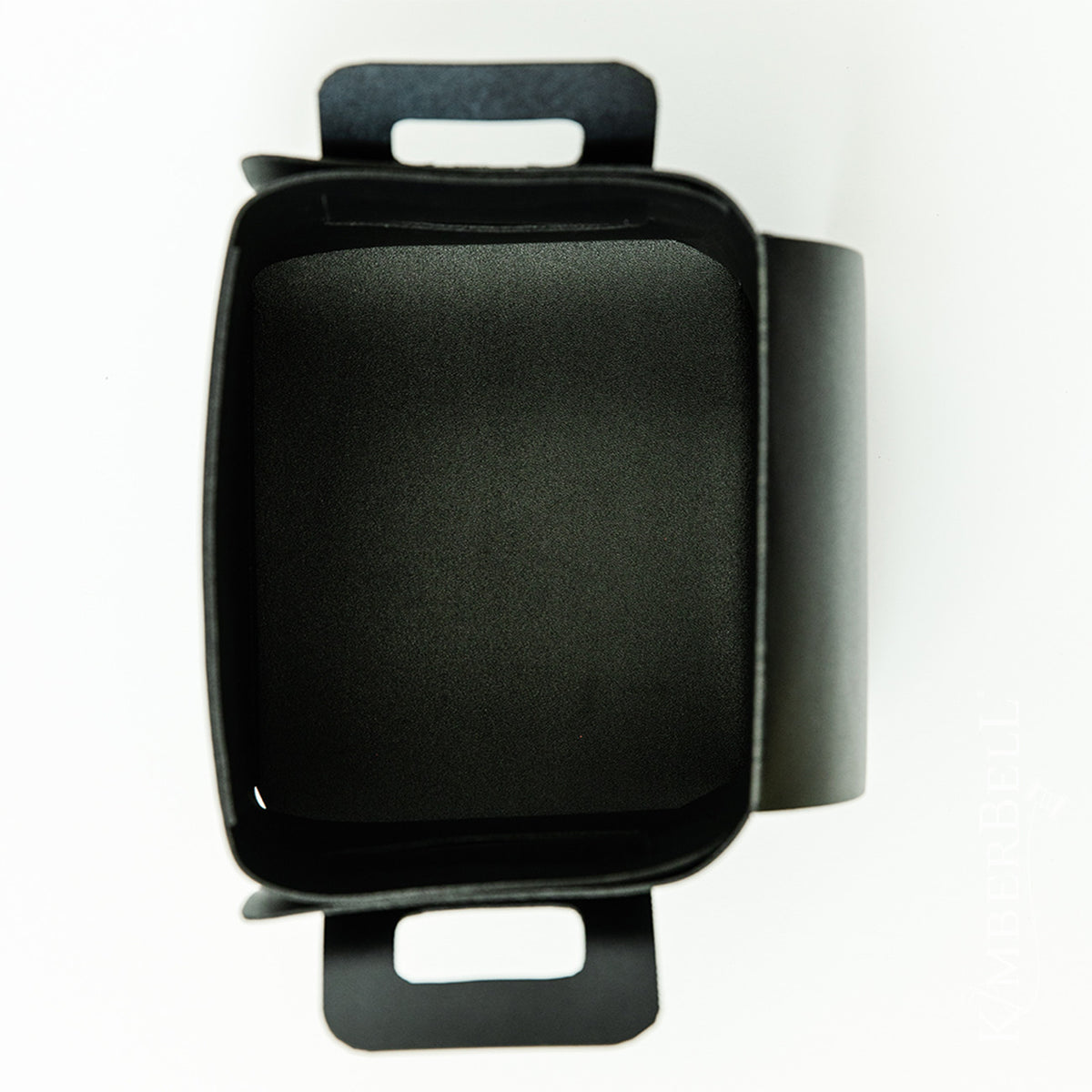 Folding Storage Tote Blank Black Leather