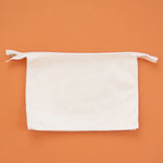 Zipper Pouch Blank Canvas Cream Large