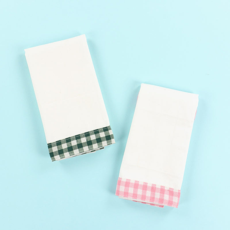 Tea Towel Blanks Gingham Trim