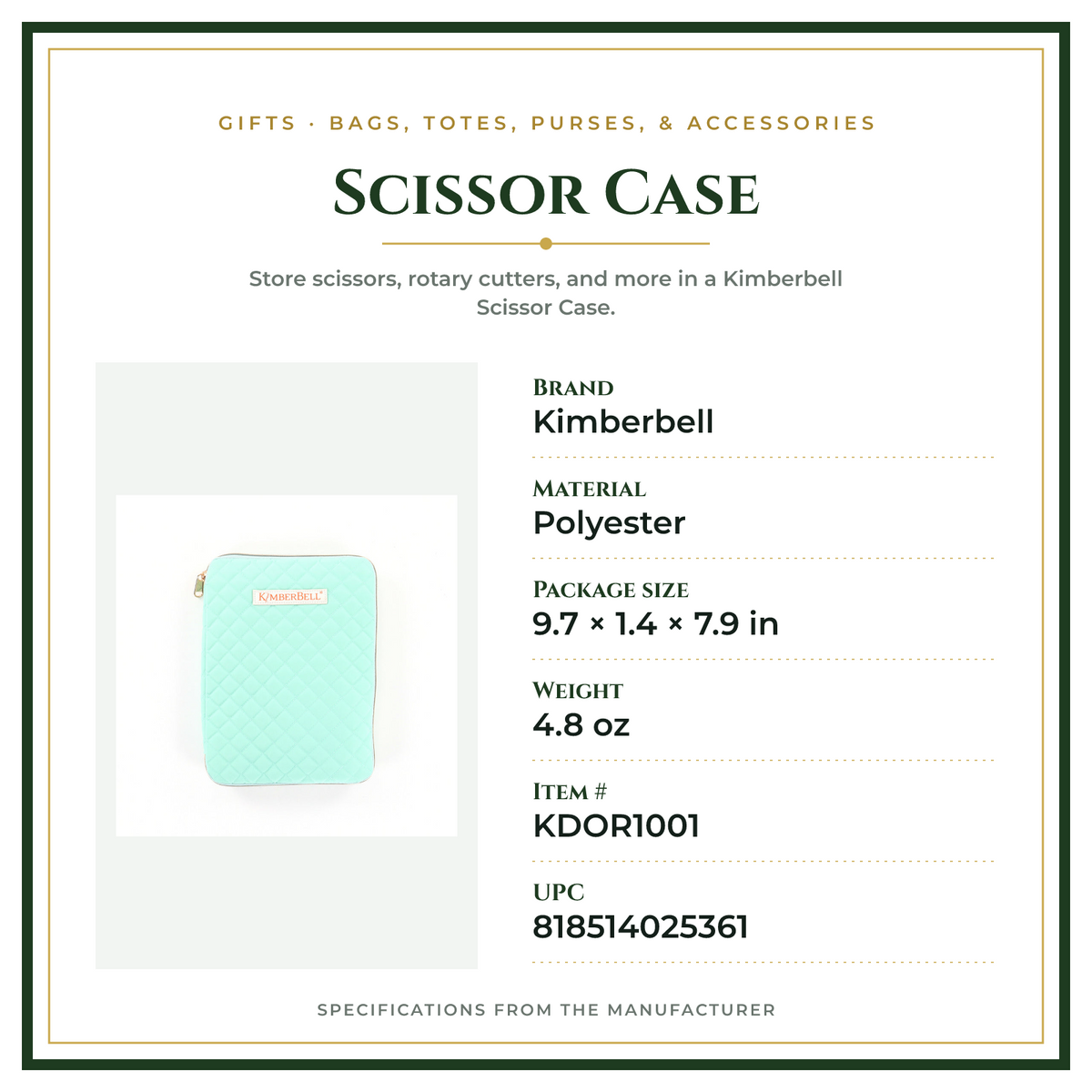 Product Specifications – Scissor Case