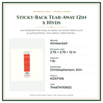 Product Specifications – Sticky-Back Tear-Away 12in x 10yds