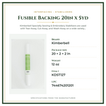 Product Specifications – Fusible Backing 20in x 5yd