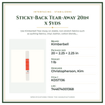 Product Specifications – Sticky-Back Tear-Away 20in x 5yds
