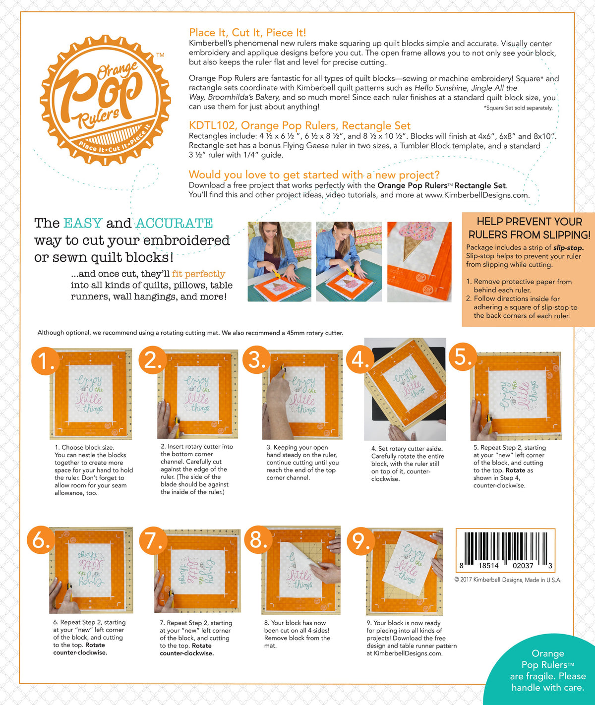 Orange Pop Rulers Rectangle Set