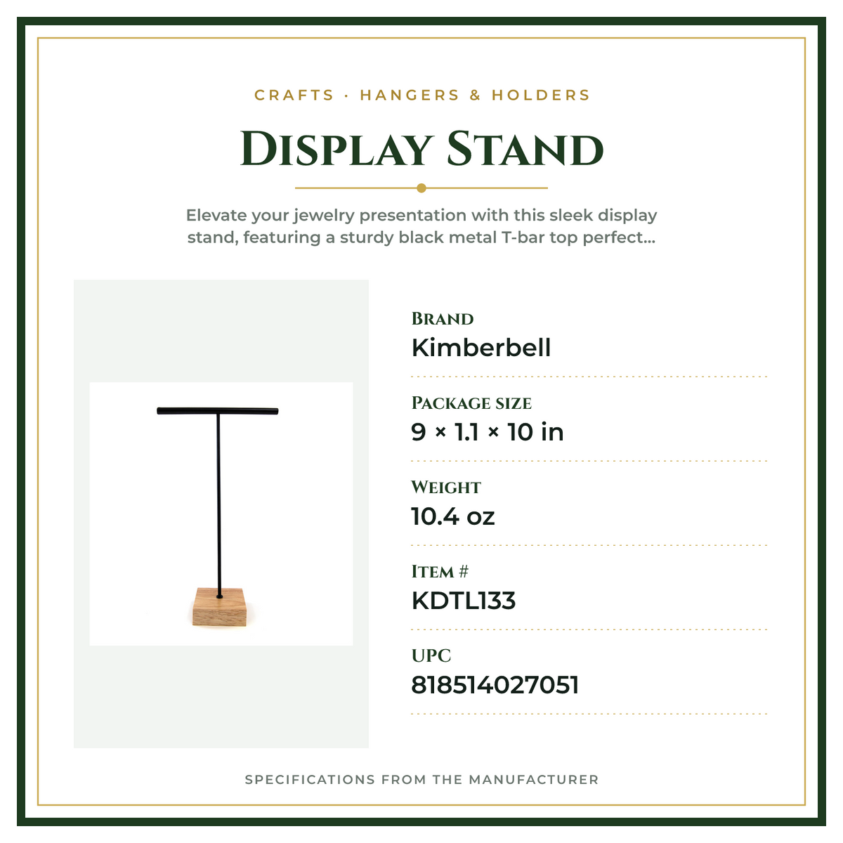 Product Specifications – Display Stand