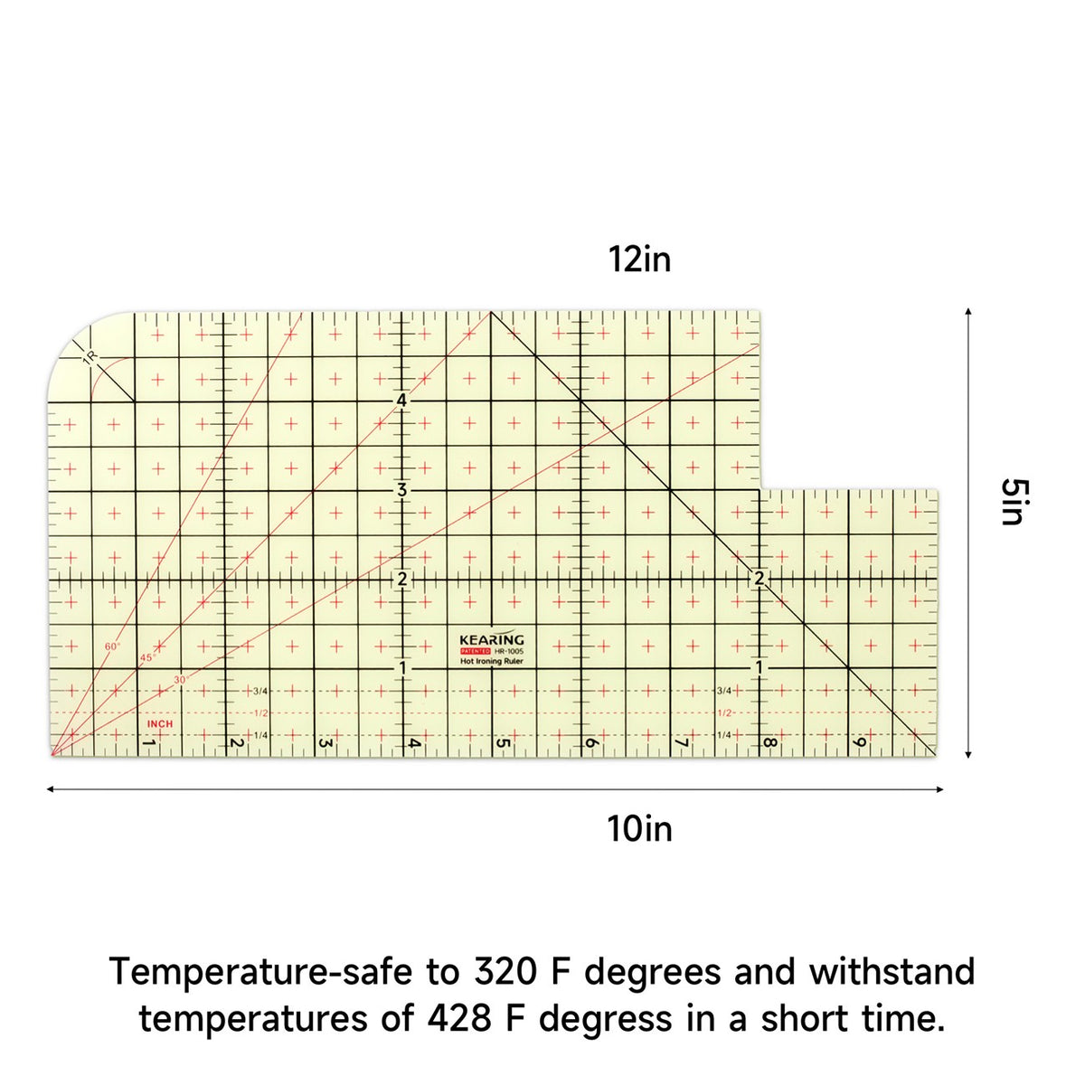 Hot Ironing Ruler 10in x 5in