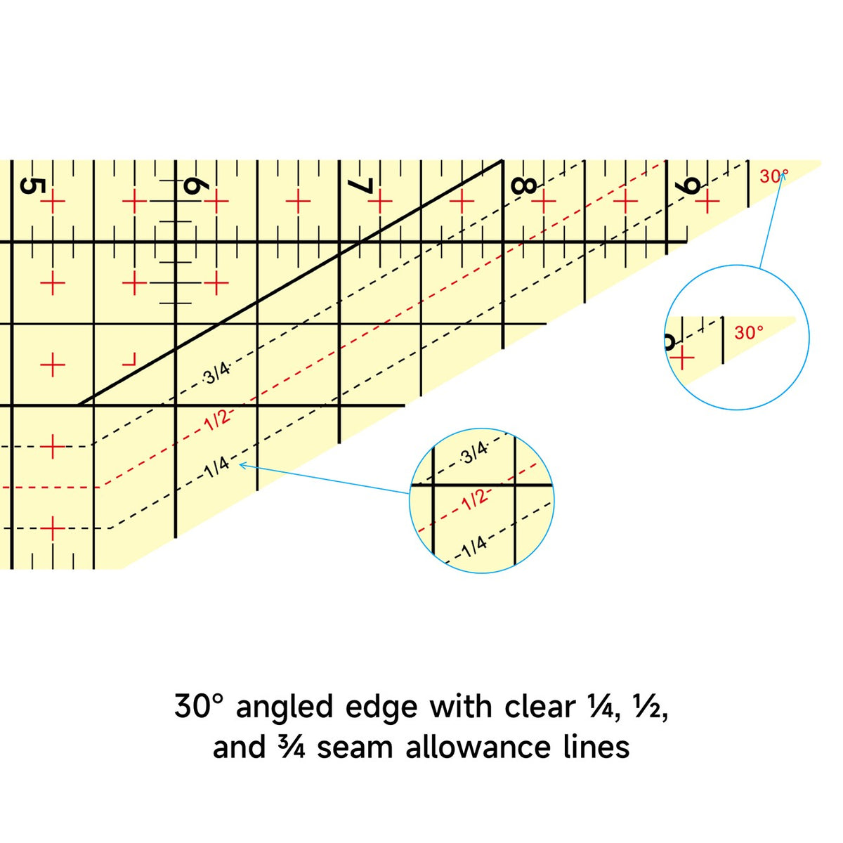 Hot Ironing Ruler 30 Degree Angled 10in x 2-1/2in