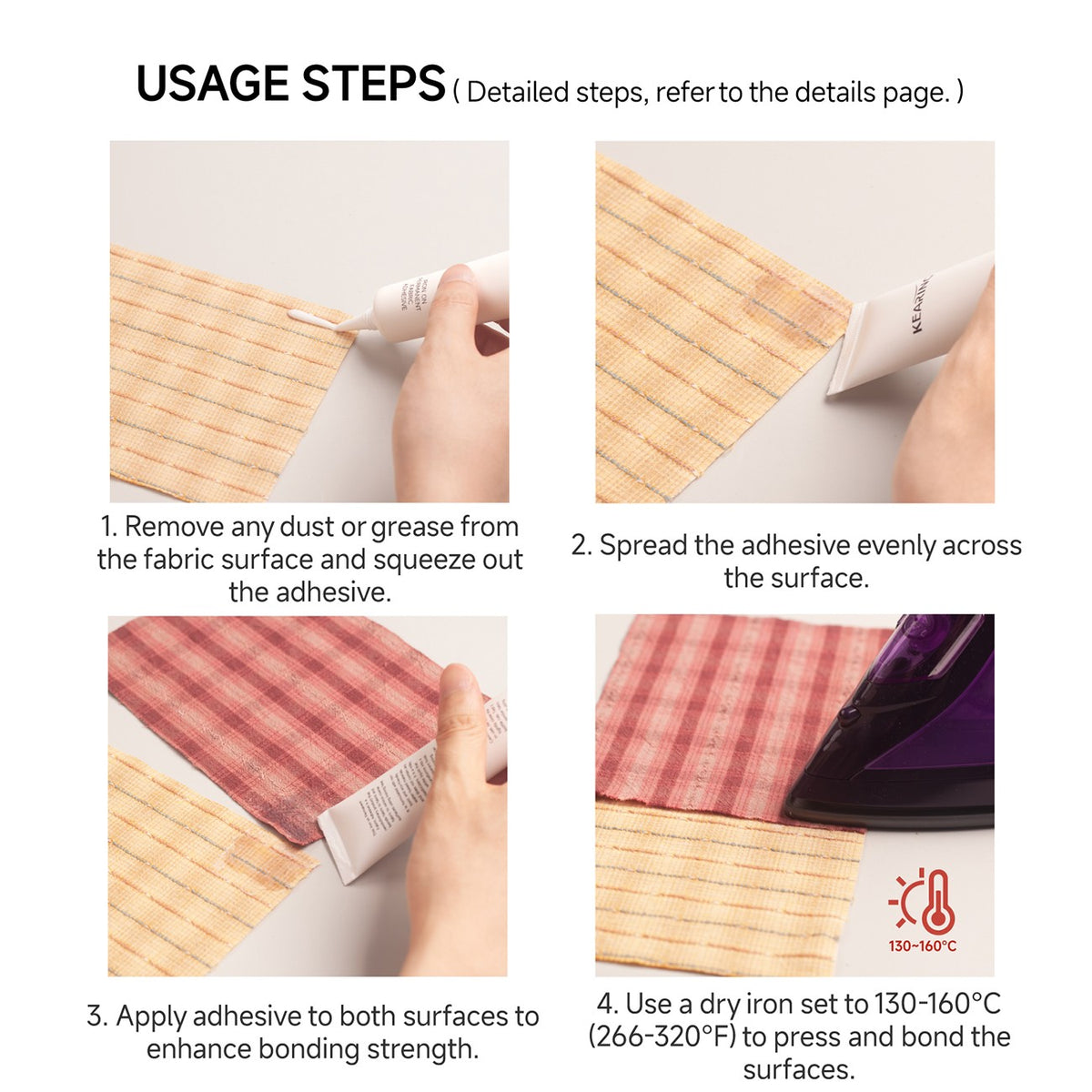 Iron-on Permanent Fabric Adhesive