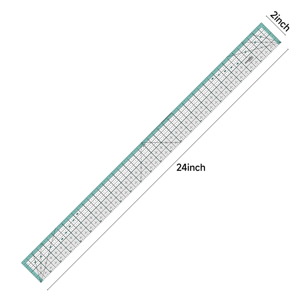 Patchwork Quilting Ruler with Metal Cutting Edge 2in x 24in