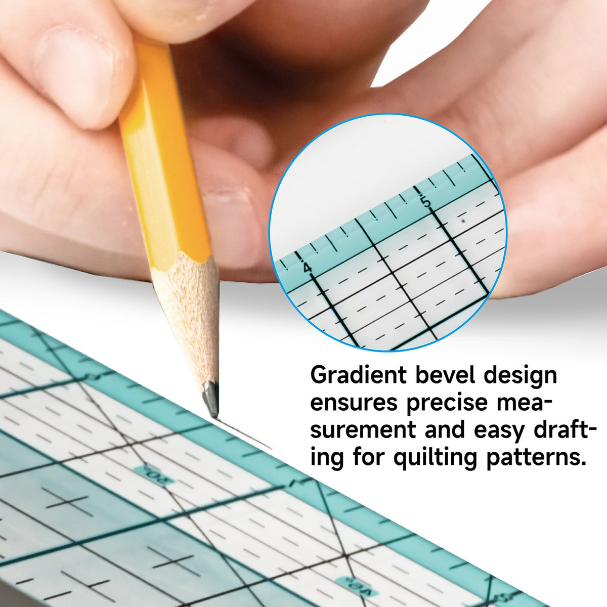 Patchwork Quilting Ruler with Metal Cutting Edge 2in x 24in