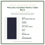 Product Specifications – Wagara Sashiko Panel Grid Blue