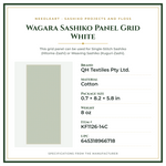 Product Specifications – Wagara Sashiko Panel Grid White