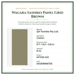 Product Specifications – Wagara Sashiko Panel Grid Brown