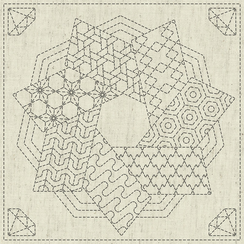 Sashiko Cloth Kaza-Guruma 4