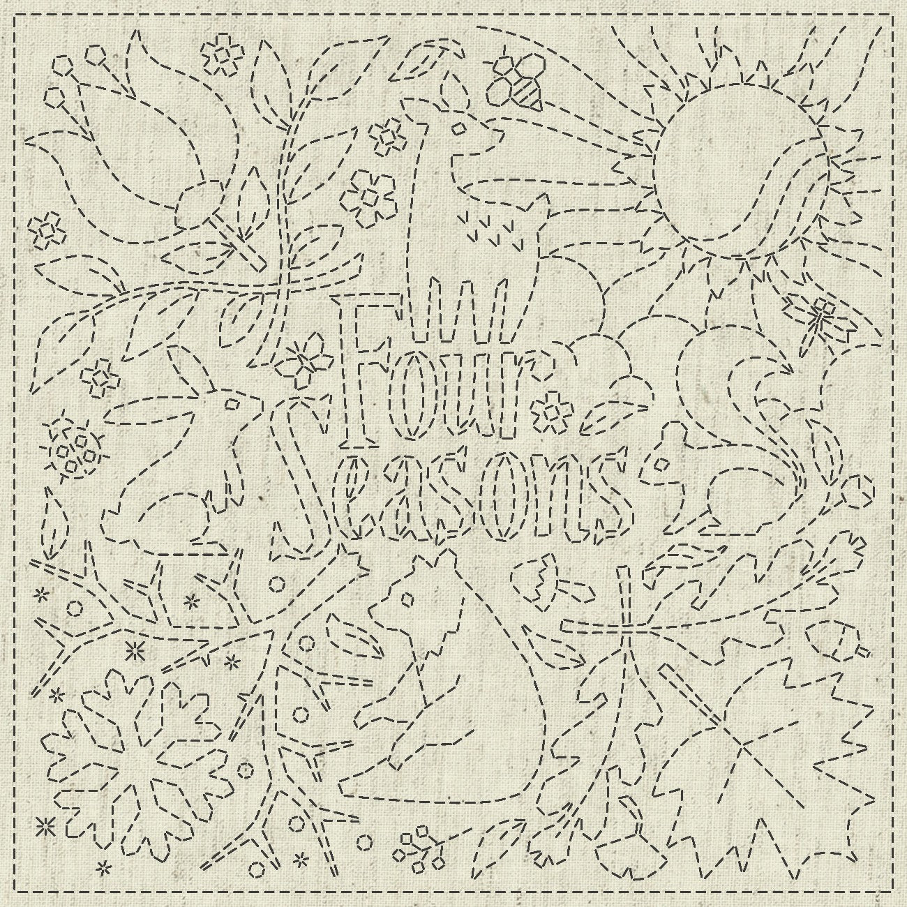 Sashiko Cloth Four Seasons
