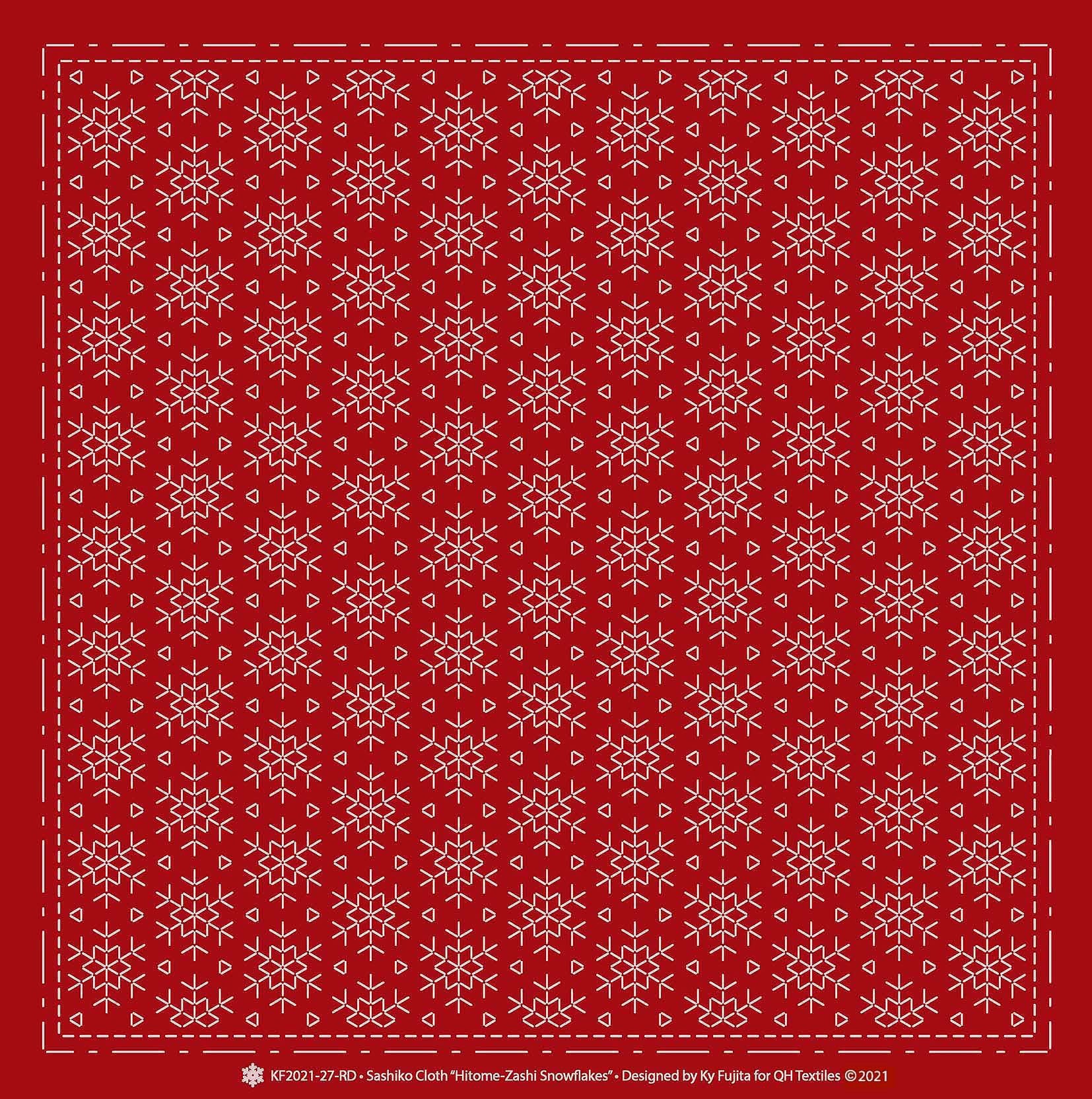 Sashiko Cloth Hitome-Zashi SnowflakesRD