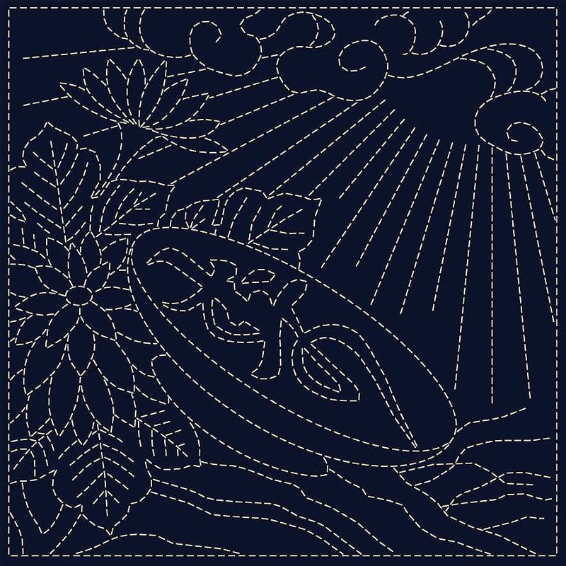 Sashiko Cloth Koi-Koi Chrysanthemum