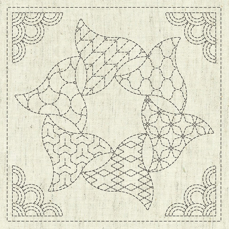 Sashiko Cloth Kaza-Guruma 5-