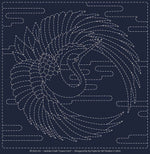 Sashiko Cloth Cane Crest Navy
