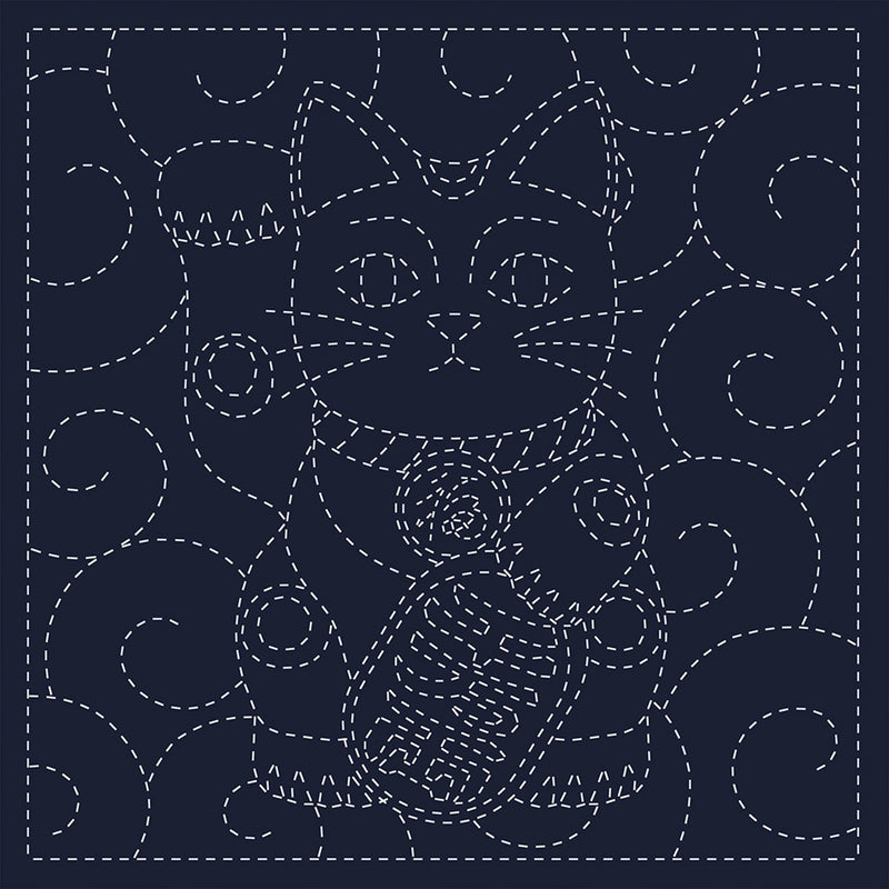 Sashiko Cloth Maneki-Neko