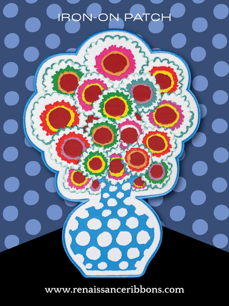 Kaffe Fassett and Oliso Bouquet Patch 3-1/2in x 5in