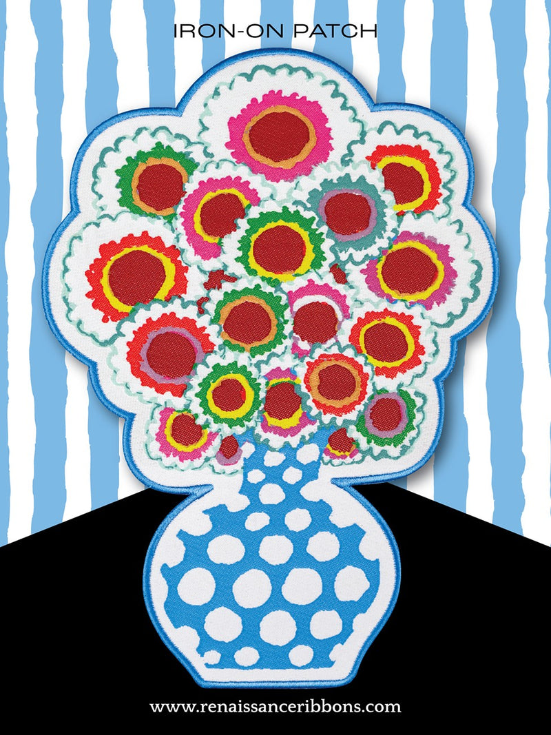 Kaffe Fassett and Oliso Bouquet Patch 5in x 7in