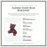 Product Specifications – Sashiko Teddy Bear Burgundy
