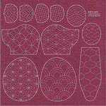 Sashiko Teddy Bear Burgundy