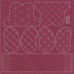 Sashiko Teddy Bear Burgundy