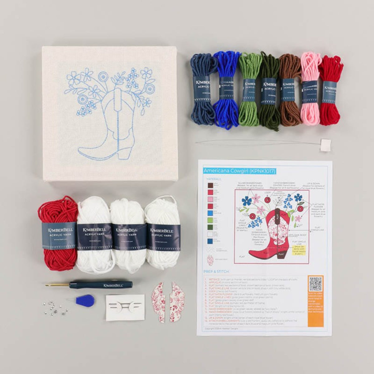 Americana Cowgirl Punch Needle Embroidery Kit