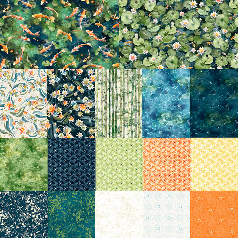 Fat Quarter Koi Pond, 17pcs/bundle