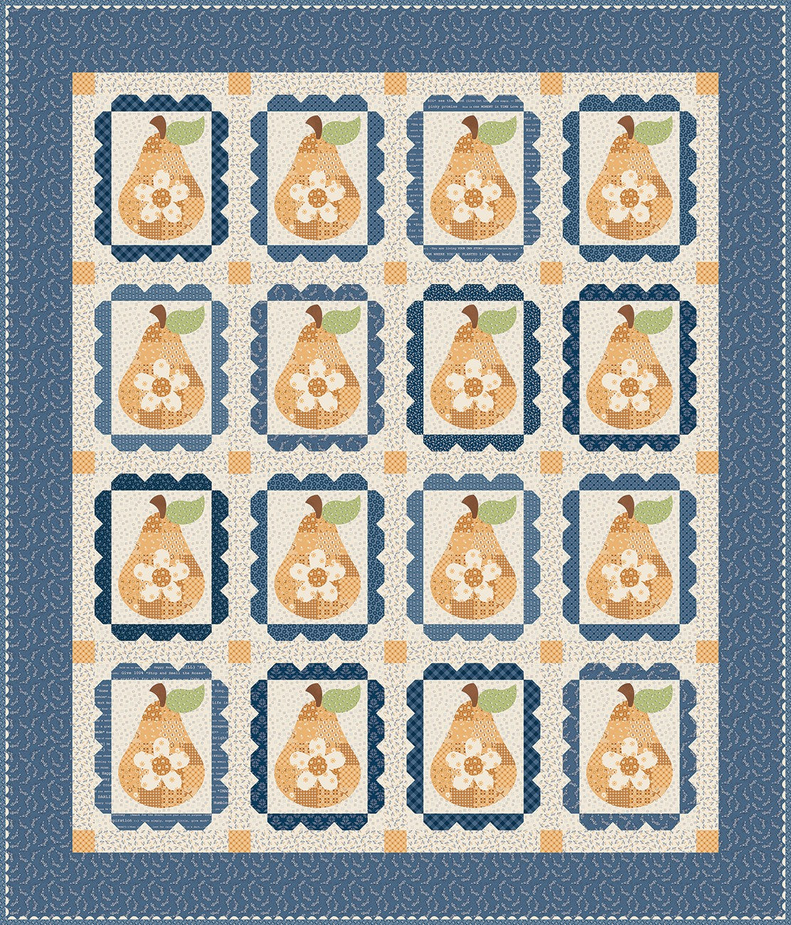 Denim & Daisy Sweet Golden Pears Quilt Kit