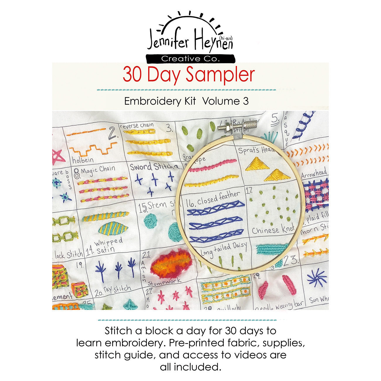 30 Day Sampler Embroidery Class Volume 3