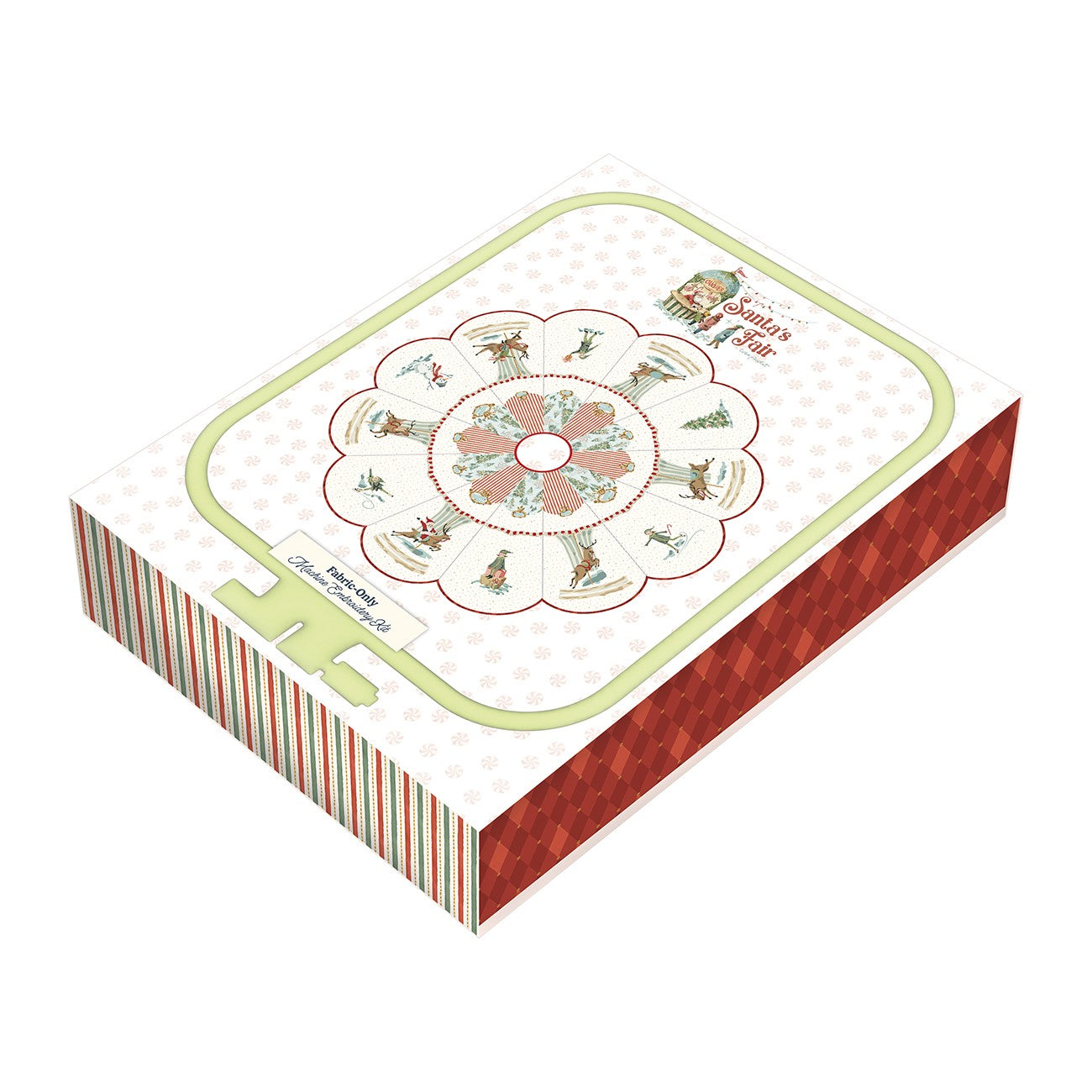 Machine Embroidery Santa's Fair Tree Skirt Fabric Only Kit