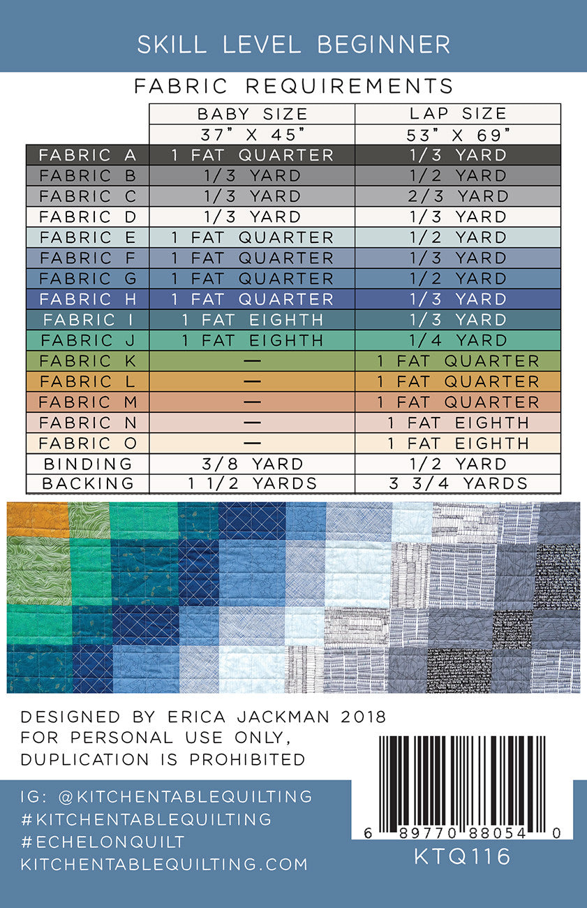 The Echelon Quilt Pattern