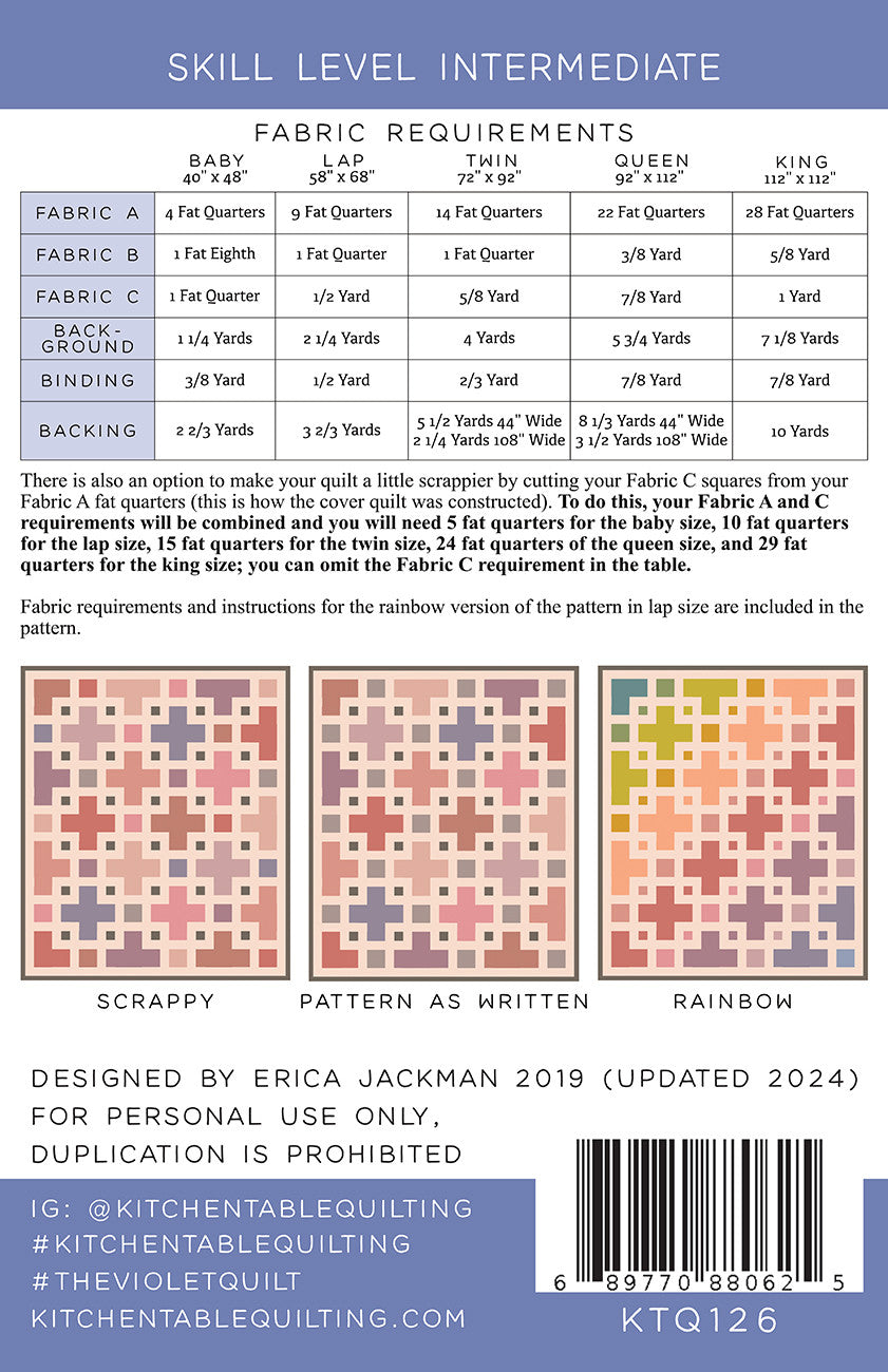 The Violet Quilt Pattern