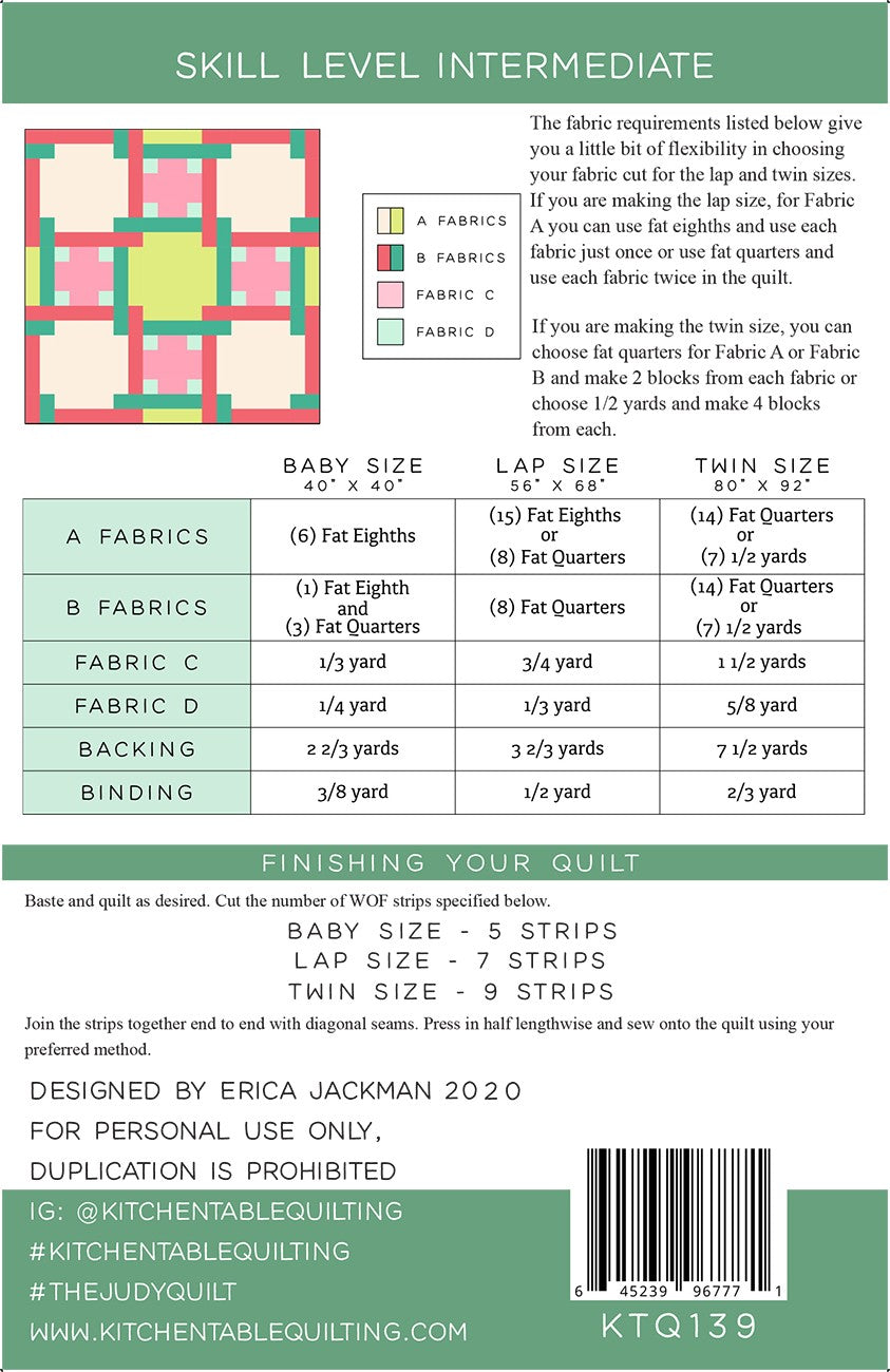 The Judy Quilt Pattern