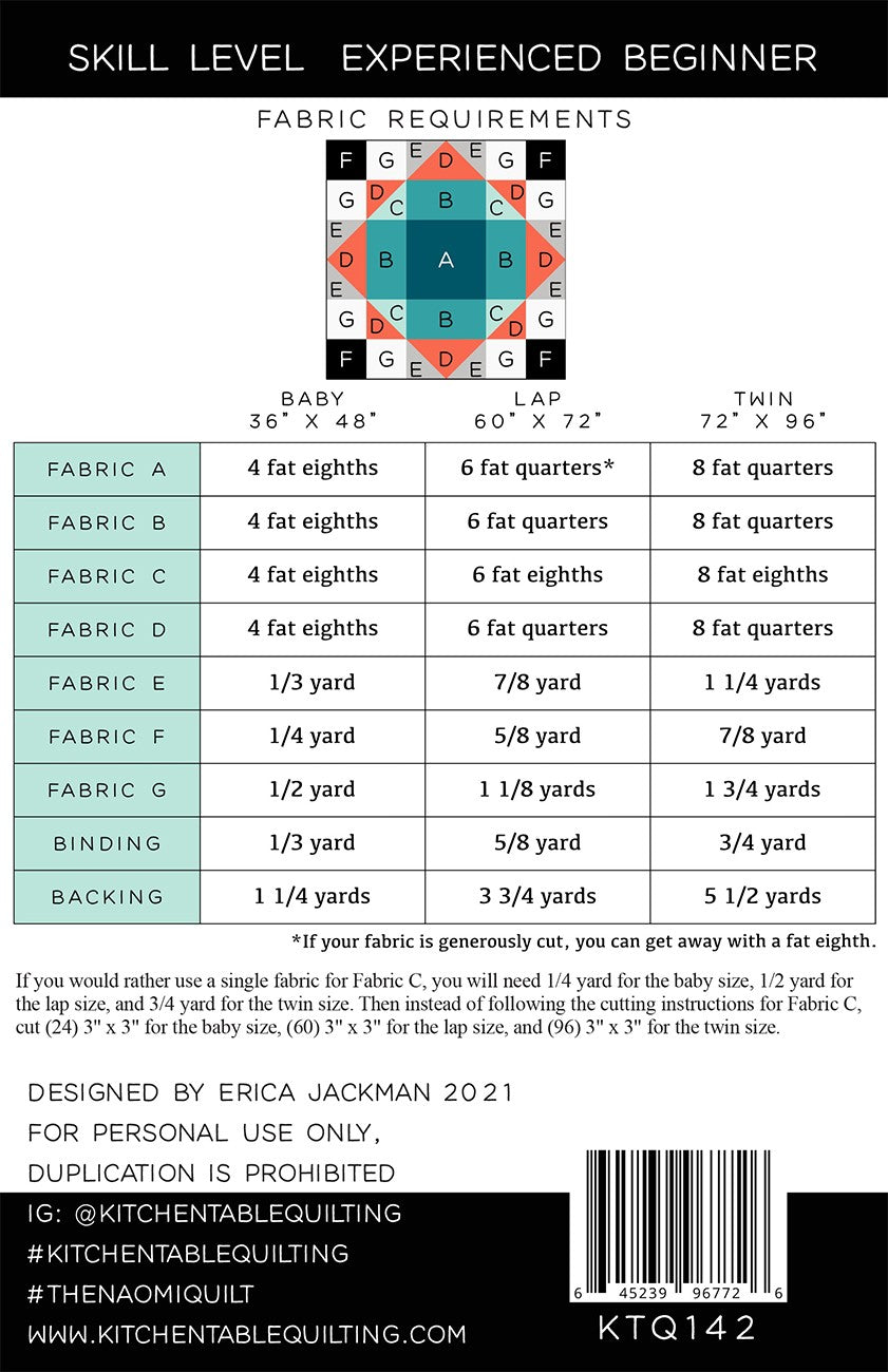 The Naomi Quilt Pattern