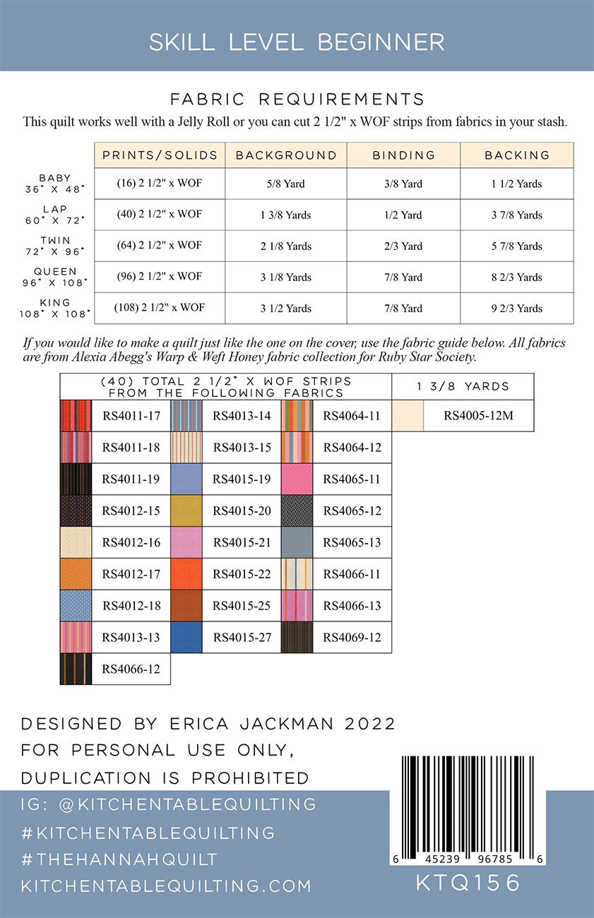 The Hannah Quilt Pattern