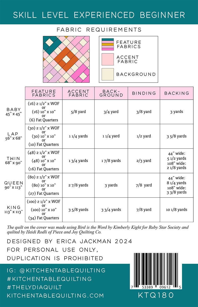The Lydia Quilt Pattern