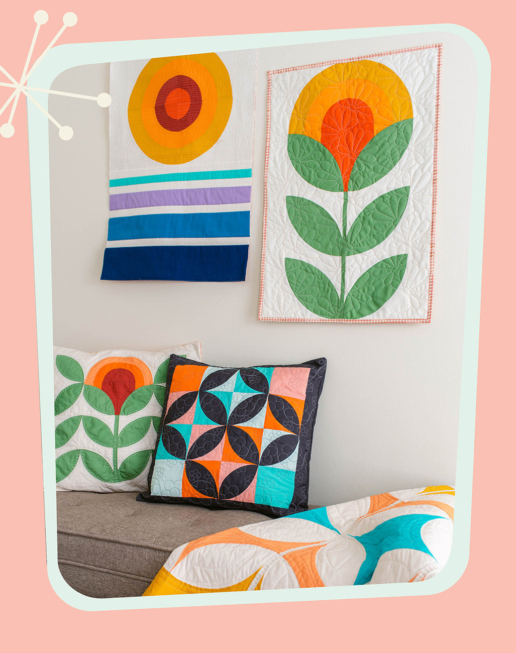 Retro Curved Pieced Quilts