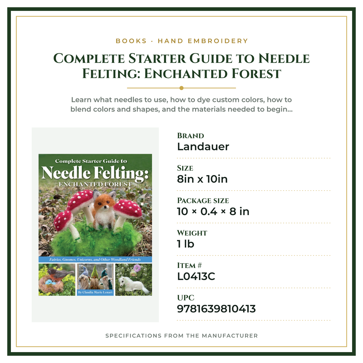 Product Specifications – Complete Starter Guide to Needle Felting: Enchanted Forest